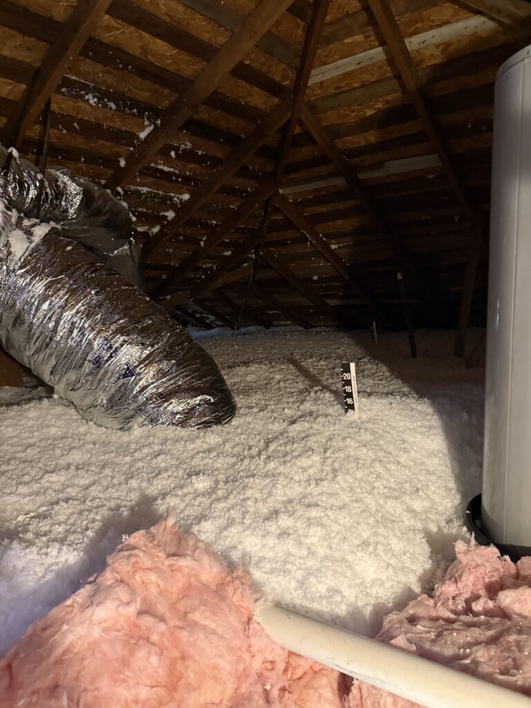 Insulation and framing around attic ductwork
