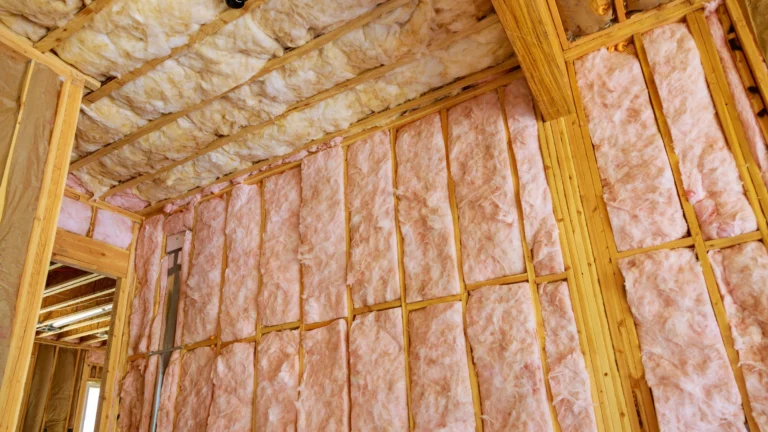 Insulation between wall and ceiling framing